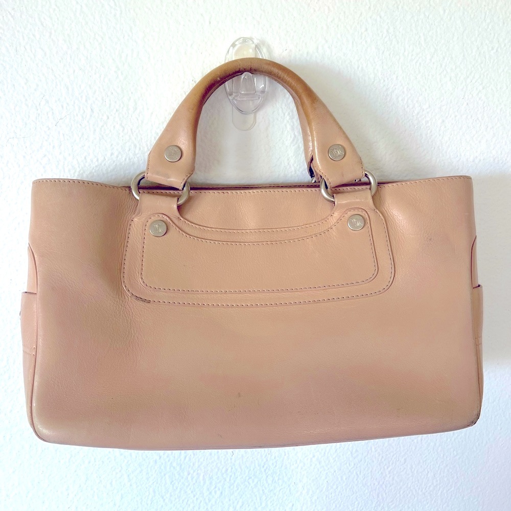 Celine baby pink leather boogie hand bag purse leather
